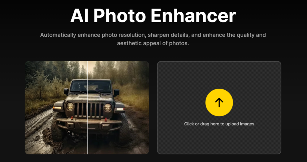 Dzine's photo enhancer feature