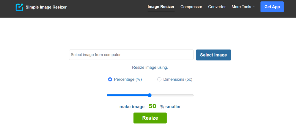 Simple Image Resizer's homepage