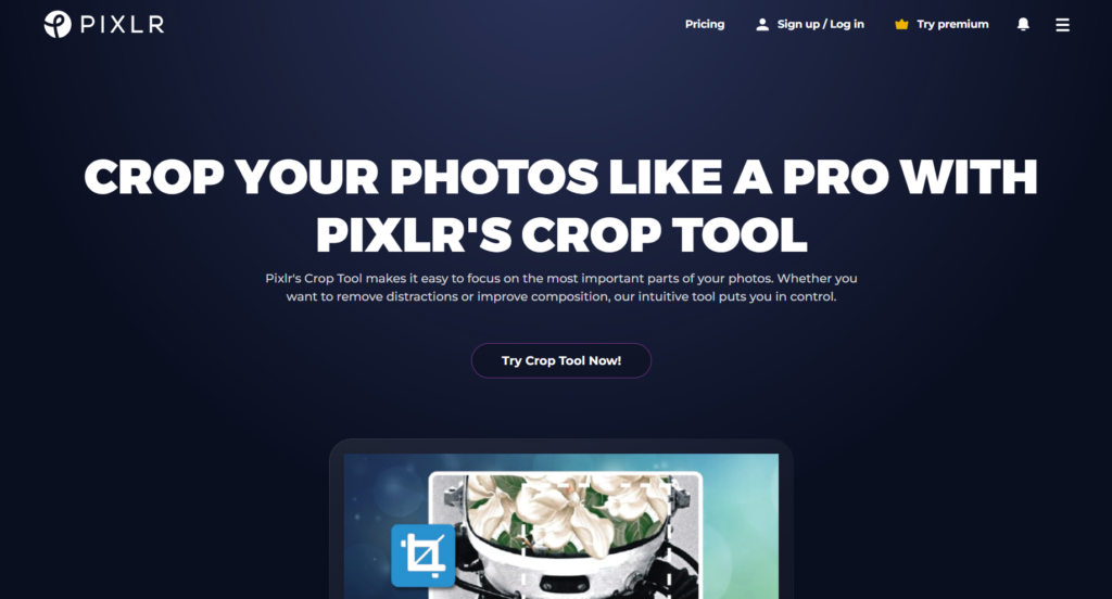 Pixlr's homepage