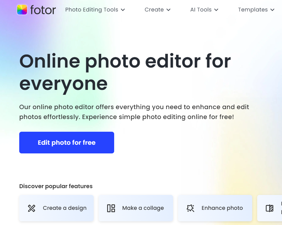 Fotor's homepage