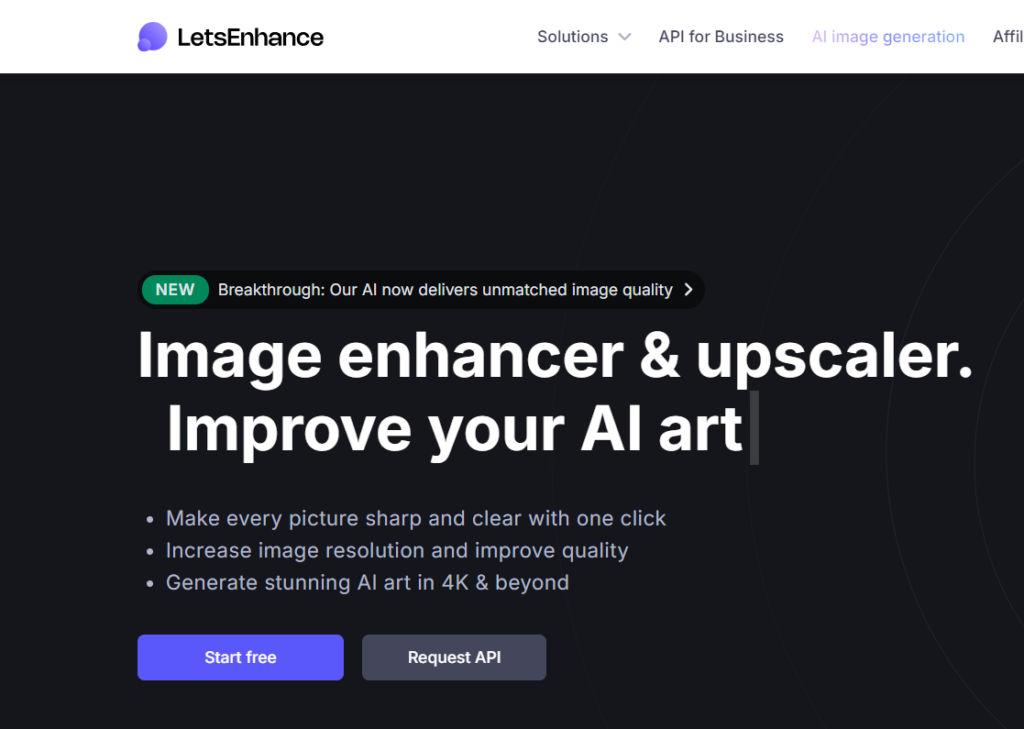 Let's Enhance's homepage